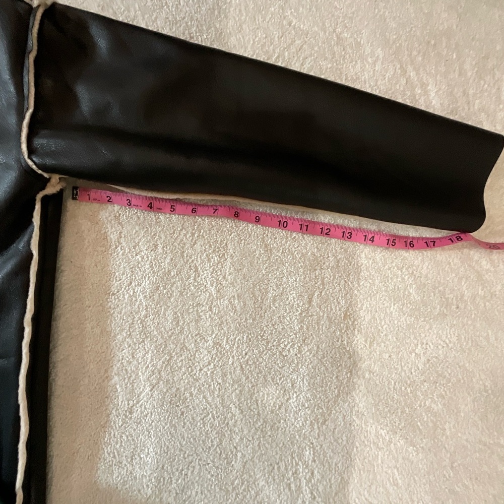 Black and Tan Faux Leather Jacket - Picture 8 of 10